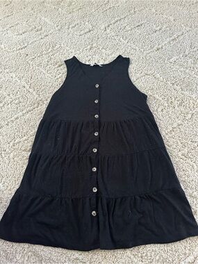Black Eyelet Button-down Summer Dress
